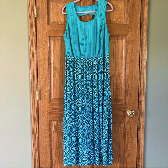 Faded Glory Dresses & Skirts - 5/$15 Faded Glory Shades of Teal, Green, & Blue Maxi Dress 2X (18W-20W)